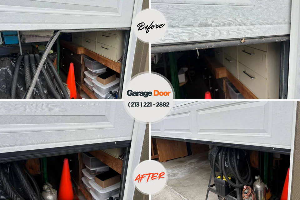 Before and after: garage door repair Duvall, WA